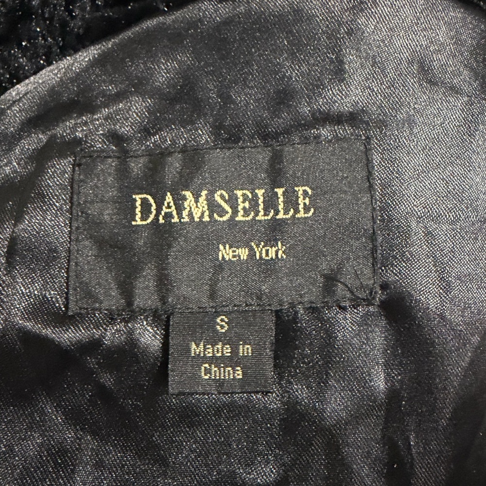 Damselle Black Plush Faux Fur Ruffle Jacket - Picture 4 of 4